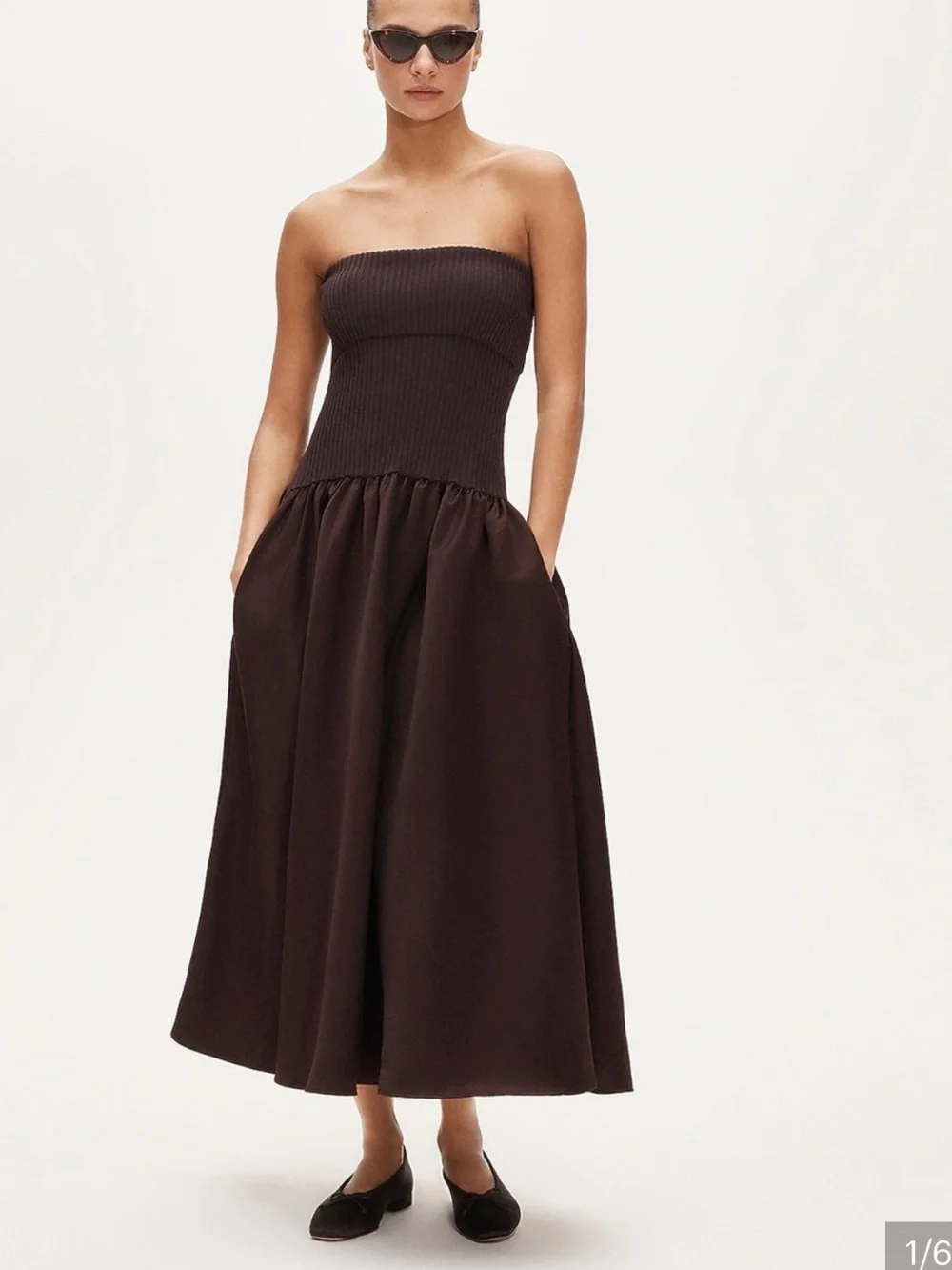 NWT Collection foldover mixy dress in duchesse satin